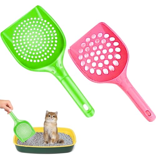 Vayinato PetzLifeworld Cat Litter Scoop 2 in 1 Set for Small Hole and Big Hole Pack of 2 (Colour May Varry), Multicolour - Image 1