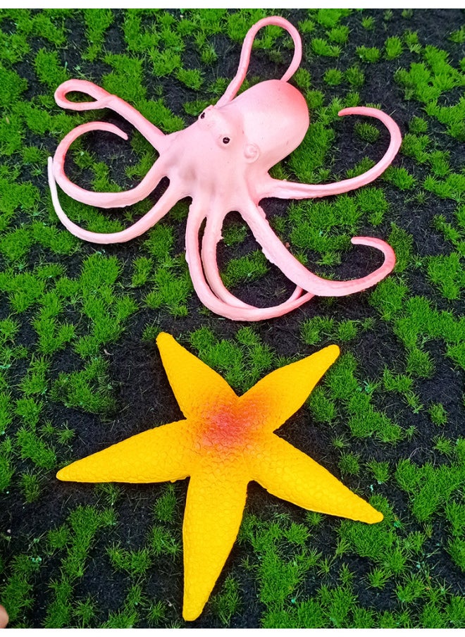 Generic - Applicable To Simulation Soft Rubber Static Marine Animal Model Children's Cognitive Toy Puffer Dolphin Shark Tropical Fish Big-Color:Big Ocean Package [send Tropical Fish To Send Storage Box] [hard]] - Image 1