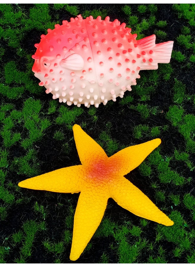 Generic - Applicable To Simulation Soft Rubber Static Marine Animal Model Children's Cognitive Toy Puffer Dolphin Shark Tropical Fish Big-Color:Big Ocean Package [send Tropical Fish To Send Storage Box] [hard]] - Image 1