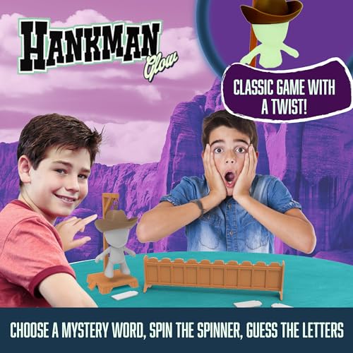 Fotorama Hankman Glow, Magnetic Hangman Mystery Word Guessing Game for Kids & Families, Glow in The Dark Travel Game, Guess Who Before Hank Falls - Image 2