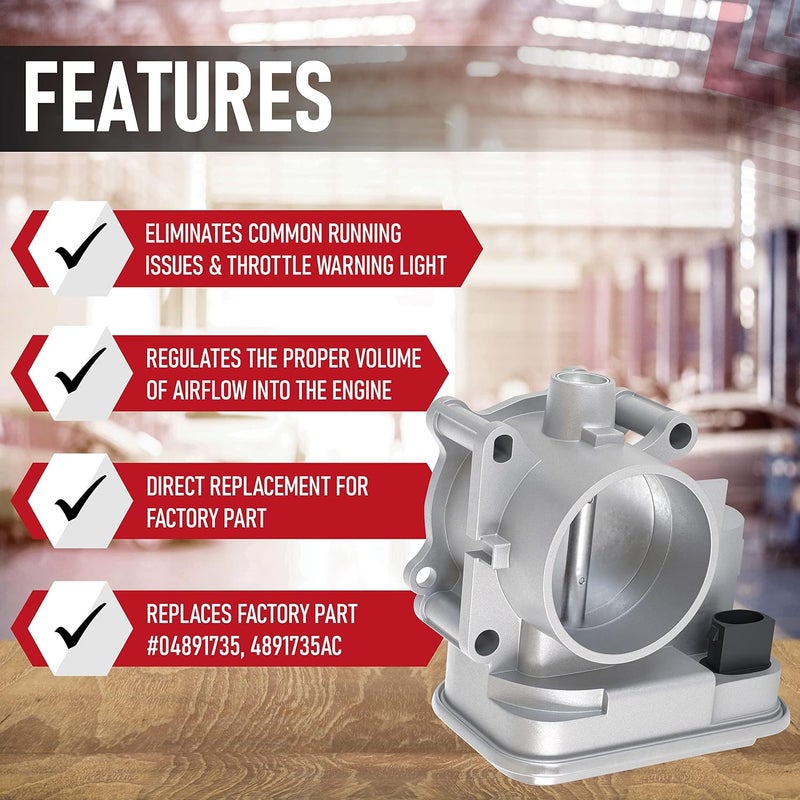 AA Ignition Electronic Throttle Body for Chrysler, Jeep & Dodge 2.0L and 2.4L - Compatible with 200, Sebring, Avenger, Caliber, Journey, Compass, Patriot (2007-2017) - Image 3