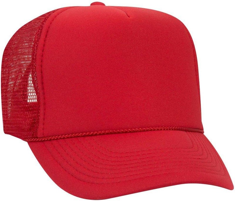 OTTO Polyester Foam Front 5 Panel High Crown Mesh Back Trucker Hat - Image 1