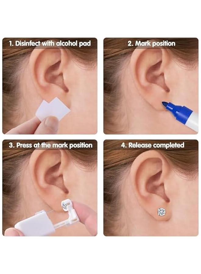FYLX Self Ear Piercing Gun Disposable Sterile Ear Piercing Kitless Ear Piercing Gun Toolwith Earring StudsSafety Ear Piercing Gun Kit Tool6 ) - Image 3