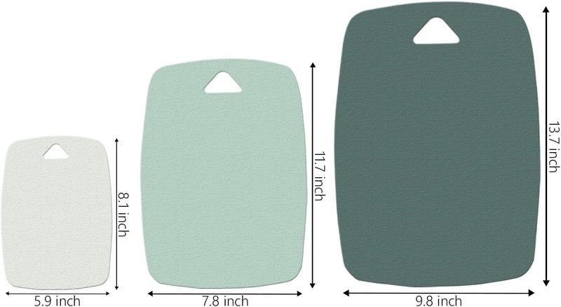 MAKINGTEC Kitchen Cutting Boards, Plastic Cutting Boards Set of 3 Non-Slip Backs and Dishwasher Safe, BPA Free Safe Cutting Boards, Easy to Clean Suitable for Meat, Vegetables, Fruits, Many Sizes (Green) - Image 2