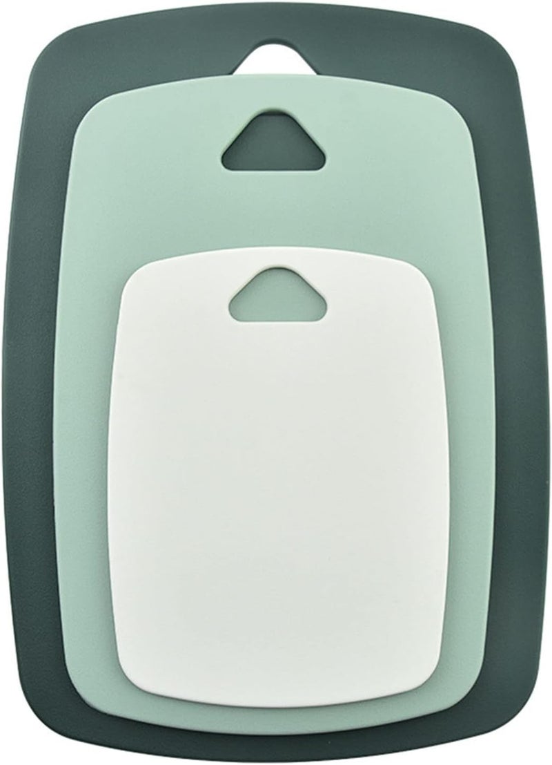 MAKINGTEC Kitchen Cutting Boards, Plastic Cutting Boards Set of 3 Non-Slip Backs and Dishwasher Safe, BPA Free Safe Cutting Boards, Easy to Clean Suitable for Meat, Vegetables, Fruits, Many Sizes (Green) - Image 1