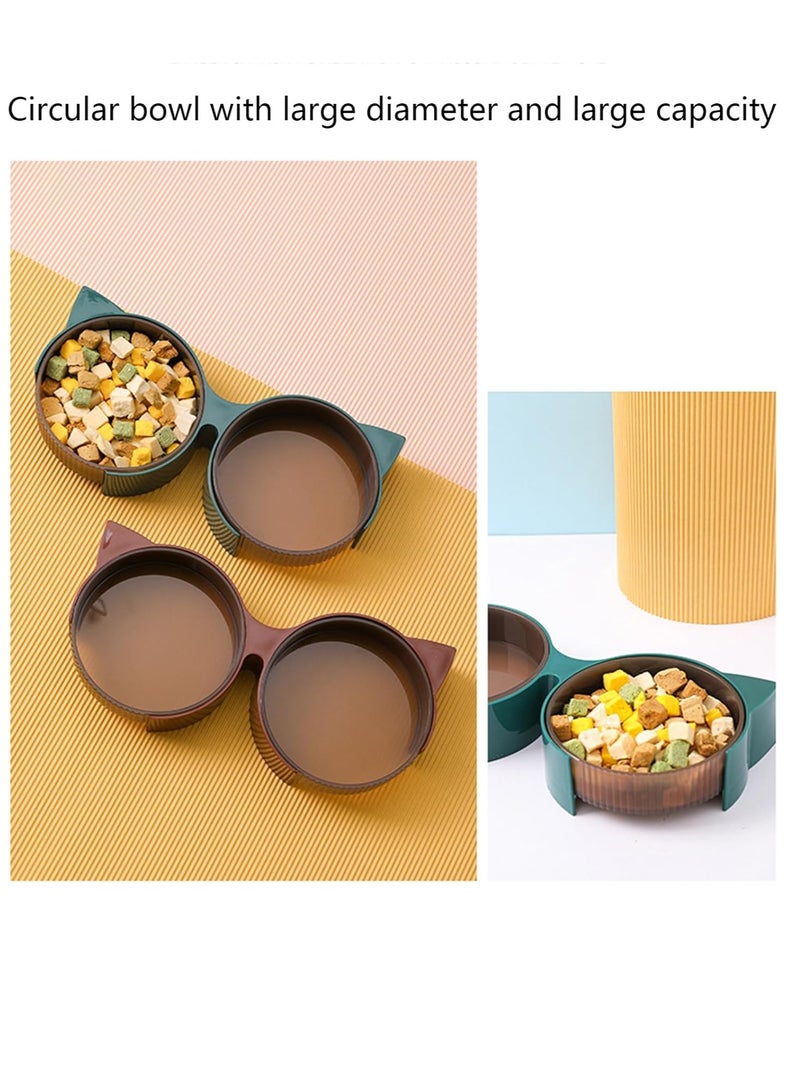 Cat-Shaped Double Feeding Pet Bowl, Detachable Elevated Cat Dog Food Water Feeder Bowls with Non-Slip Mat for Small Medium Pets - Image 5