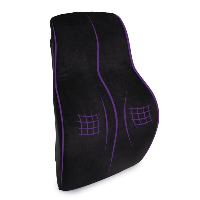 Wakefit Wakefit Back Support for Chair 1 Year Warranty Back Support for Office Chair Car Seat Back Support Memory Foam Pillow Chair Back Support for Back Pain Velvet Finish 45 x 41 x 12cms Black - Image 1