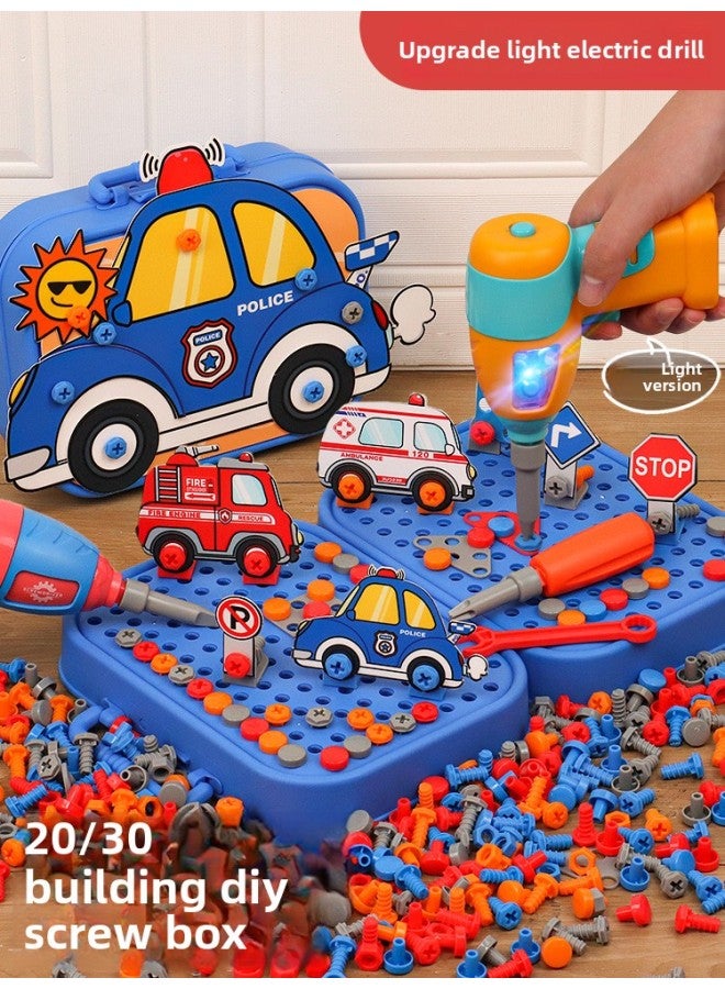 # Children Screw Screws To Assemble Toys Baby Disassembly And Repair Toolbox To Assemble Building Blocks Rescue Engineering Vehicle-Color:[manual] Urban Disassembly And Assembly 210 Grains  - Image 3
