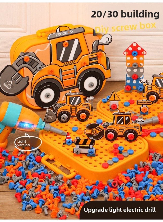 # Children Screw Screws To Assemble Toys Baby Disassembly And Repair Toolbox To Assemble Building Blocks Rescue Engineering Vehicle-Color:[manual] Urban Disassembly And Assembly 210 Grains  - Image 2