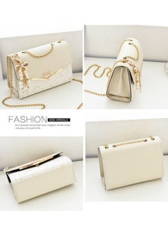 WAOKN Women's Pearl Pendant Shoulder Bag, Girls' Fashion Trend Chain Handbag Tote Bags Clutch Bag, PU Leather Crossbody Bag Sling Bag Side Bag Carry Bag for College Students and Teenagers  - Image 5