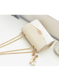 WAOKN Women's Pearl Pendant Shoulder Bag, Girls' Fashion Trend Chain Handbag Tote Bags Clutch Bag, PU Leather Crossbody Bag Sling Bag Side Bag Carry Bag for College Students and Teenagers  - Image 4