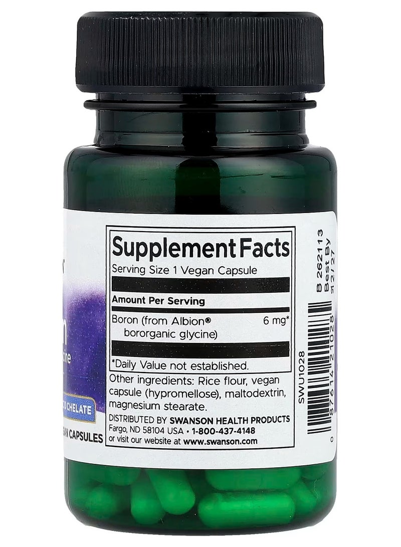 SWANSON Albion® Boron, 6 mg, 60 Vegan Capsules - Image 2