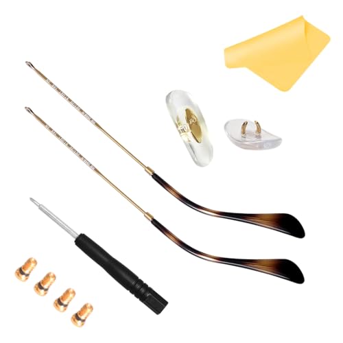 HiCycle2 Replacement Temple Arm,Temple Tips for RB3447 RB3547N RB3548N RB3647N Sunglasses,with 4 Screws,1 Screwdriver. (golden temples&brown tips&golden screws) - Image 2