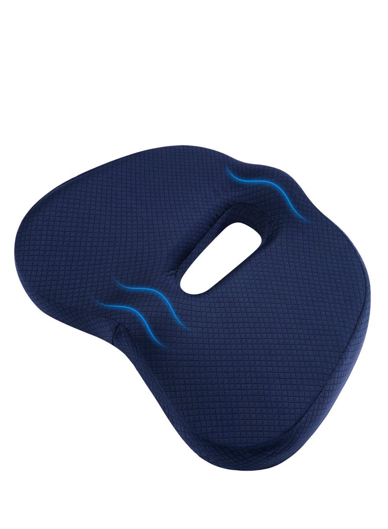 Seat Cushion Office Chair Cushions, Premium Memory Foam Chair Cushion, Adjustable Non-Slip Coccyx Cushion, Sciatica Pillow for Sitting Tailbone Pain Car Seat Cushions, Blue