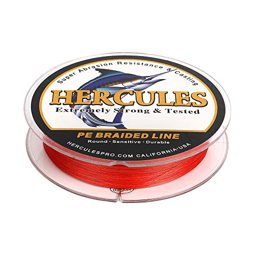 HERCULES Super Cast 500M 547 Yards Braided Fishing Line 20 LB Test for Saltwater Freshwater PE Braid Fish Lines Superline 8 Strands - Red, 20LB (9.1KG), 0.20MM - Image 4