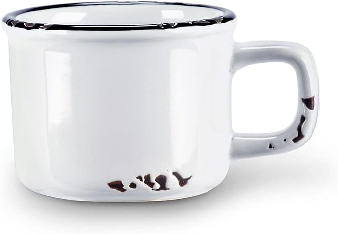 Abbott Collection Enamel Look Stoneware Espresso Cup White 1 Count Pack of 1 - Image 1