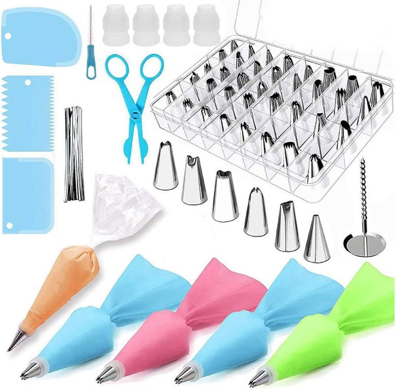 Cake Decorating Tools For Baking Piping Bags Tips Set Frosting Bags Cupcake Kit For Cookie Fondant Pastry Bags Reusable With Tips Holder - Image 1