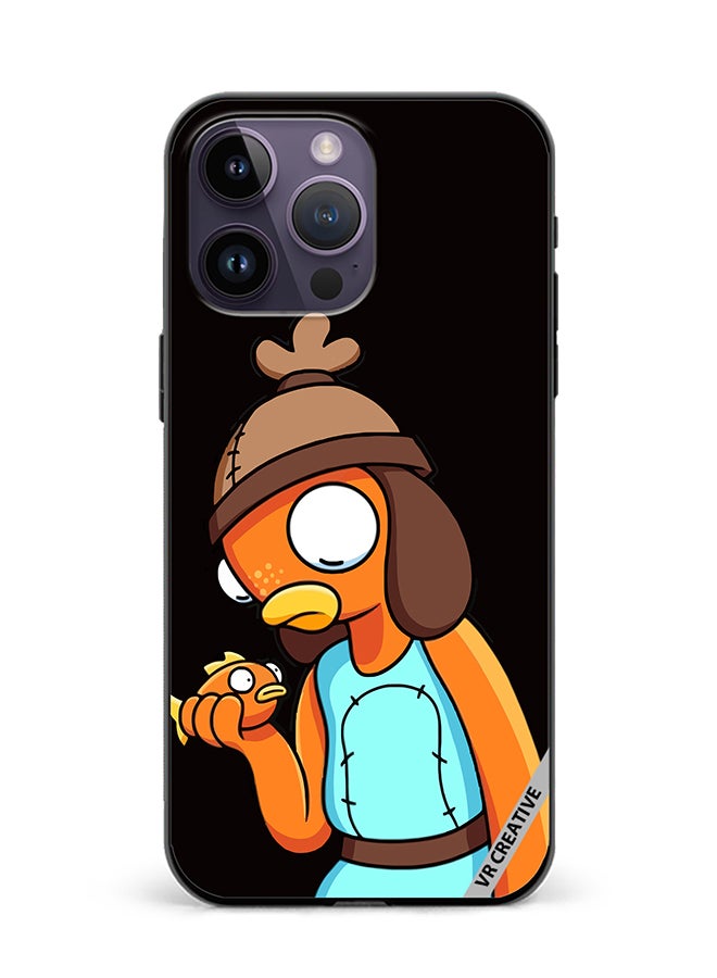 VR CREATIVE Protective Case Cover For Apple iPhone 16 Pro Max Funny Fish Stick Design Multicolour