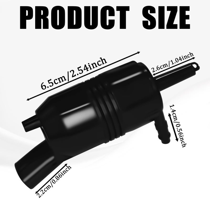 QBOONPT Windshield Washer Pump W/Grommet Replacement OEM#89025062 385-232316A 8-6710, Wiper Washer Fluid Motor Pump Compatible With Chevy, GMC, Oldsmobile, Buick, Cadillac, Pontiac - Image 2