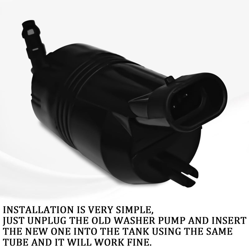 QBOONPT Windshield Washer Pump W/Grommet Replacement OEM#89025062 385-232316A 8-6710, Wiper Washer Fluid Motor Pump Compatible With Chevy, GMC, Oldsmobile, Buick, Cadillac, Pontiac - Image 4