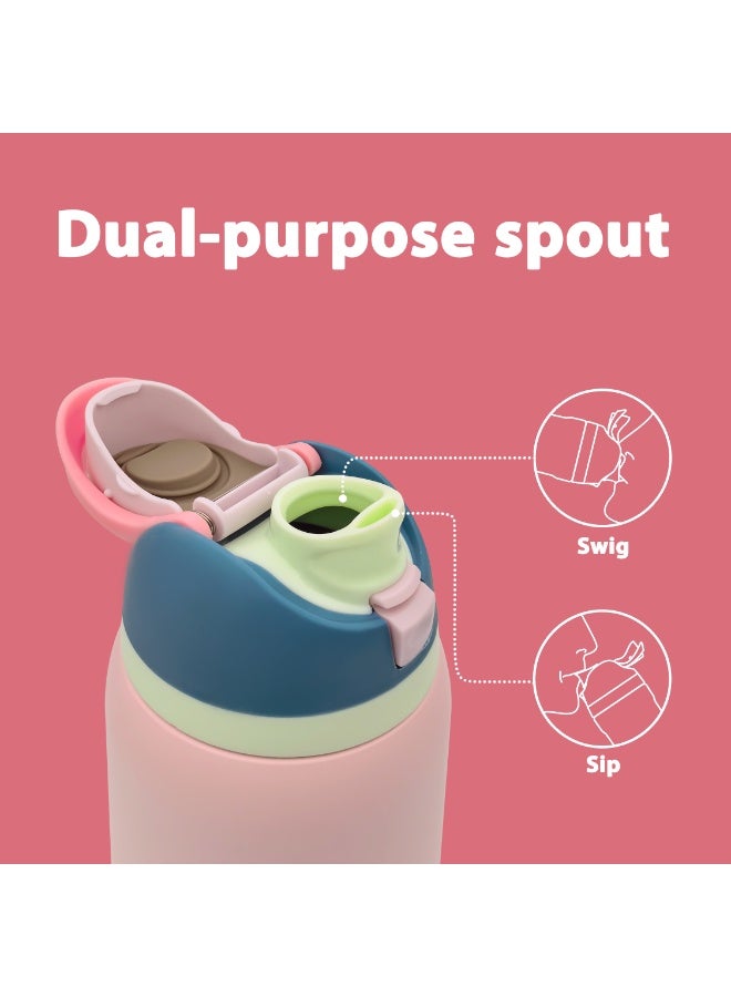 إبسون زجاجة ماء رياضية معزولة من الستانلس ستيل مع مصاصة، مخصصة للرياضة والسفر والمدرسة، خالية من مادة BPA، سعة 1 لتر - Image 2