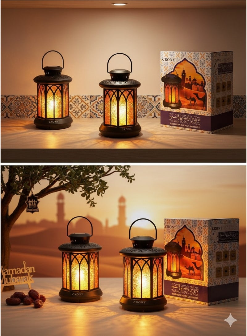 كروني فانوس رمضان مبارك LED - فانوس معلق زخرفي على الطراز المغربي - أضواء رمضان صغيرة للمنزل والعيد والديكور الاحتفالي - Image 2