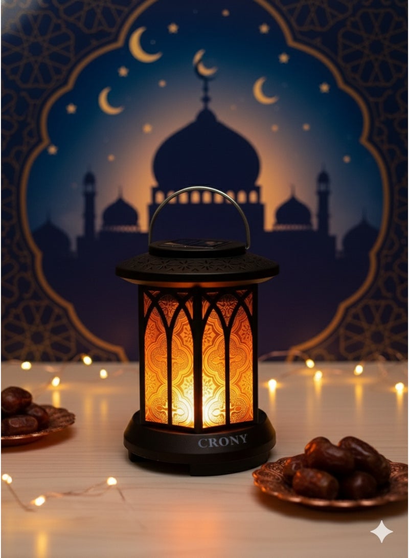كروني فانوس رمضان مبارك LED - فانوس معلق زخرفي على الطراز المغربي - أضواء رمضان صغيرة للمنزل والعيد والديكور الاحتفالي - Image 3