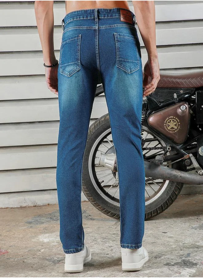 HIGH STAR Mid Rise Whiskered Regular Fit Jeans by Styli