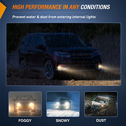Nilight Fog Lights Assembly Compatible with 2013 2014 2015 2016 2017 2018 2019 2020 Honda City CRV CRZ Civic Crosstour Ram Promaster Jeep Cherokee Compass Acura TSX ILX RDX Chrysler - Image 5