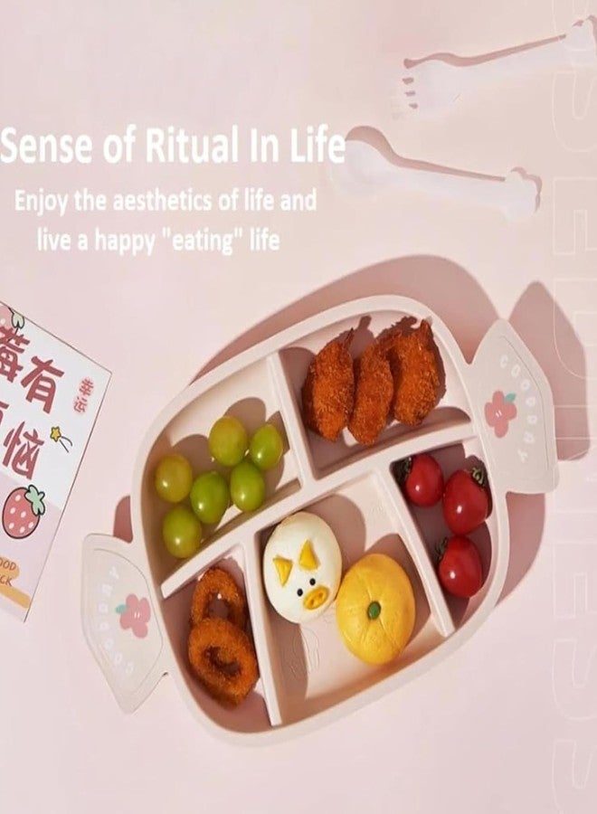 ZURITY Cute Candy-Shaped Plate Spoon and Fork Set Kids Candy Shaped Separated Plates 5 Compartment Food Grade Plastic Divided for Children Tableware Cutlery Plates. - Image 3