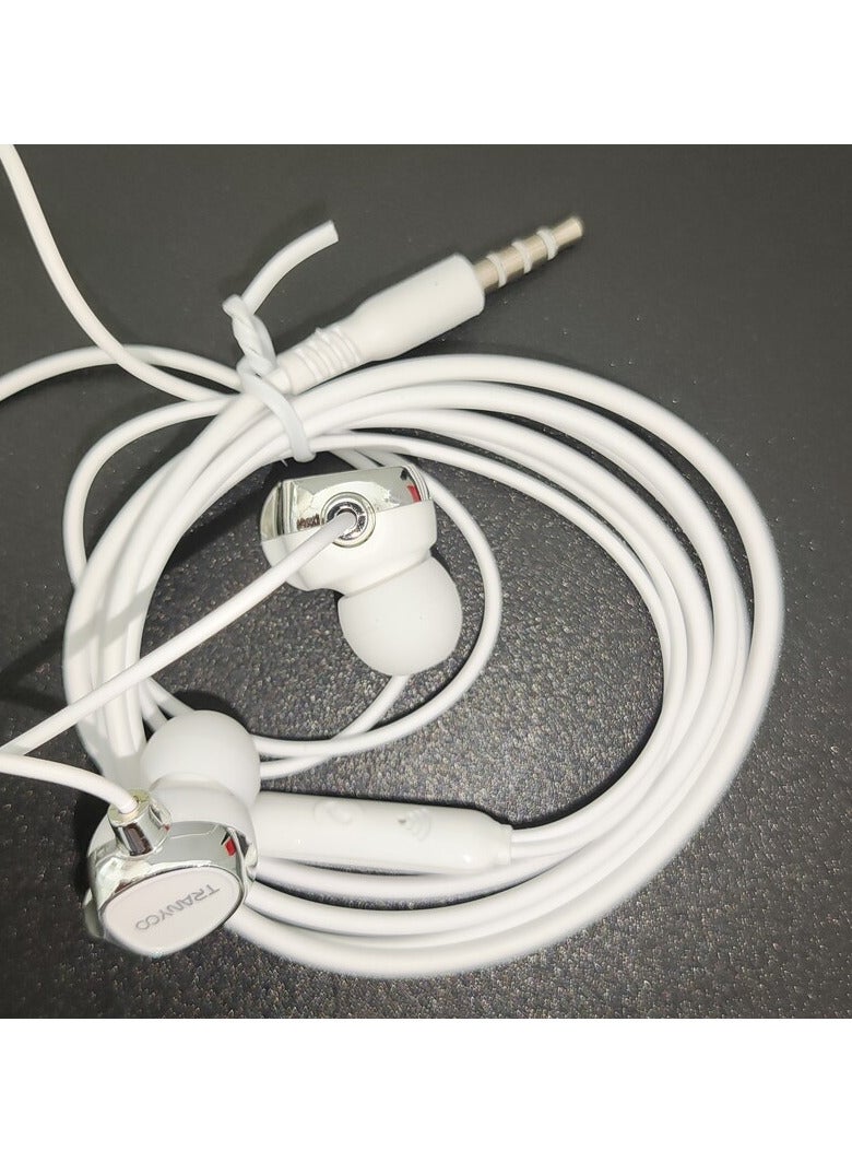 ترانيوو سماعة تي ار 9 داخل الأذن سلكي اذن بسلك وميكروفون من ترنيو - ابيض - Image 3