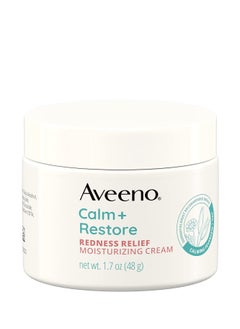 Aveeno Aveeno Calm + Restore Redness Relief Moisturizing Cream, Daily Facial Cream for Sensitive Skin Instantly Calms & Soothes the Appearance of Redness, Fragrance-Free & Hypoallergenic, 1.7 oz  - Image 1
