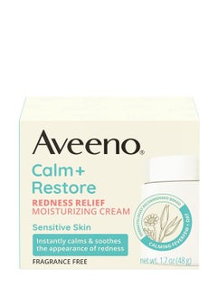 Aveeno Aveeno Calm + Restore Redness Relief Moisturizing Cream, Daily Facial Cream for Sensitive Skin Instantly Calms & Soothes the Appearance of Redness, Fragrance-Free & Hypoallergenic, 1.7 oz  - Image 5