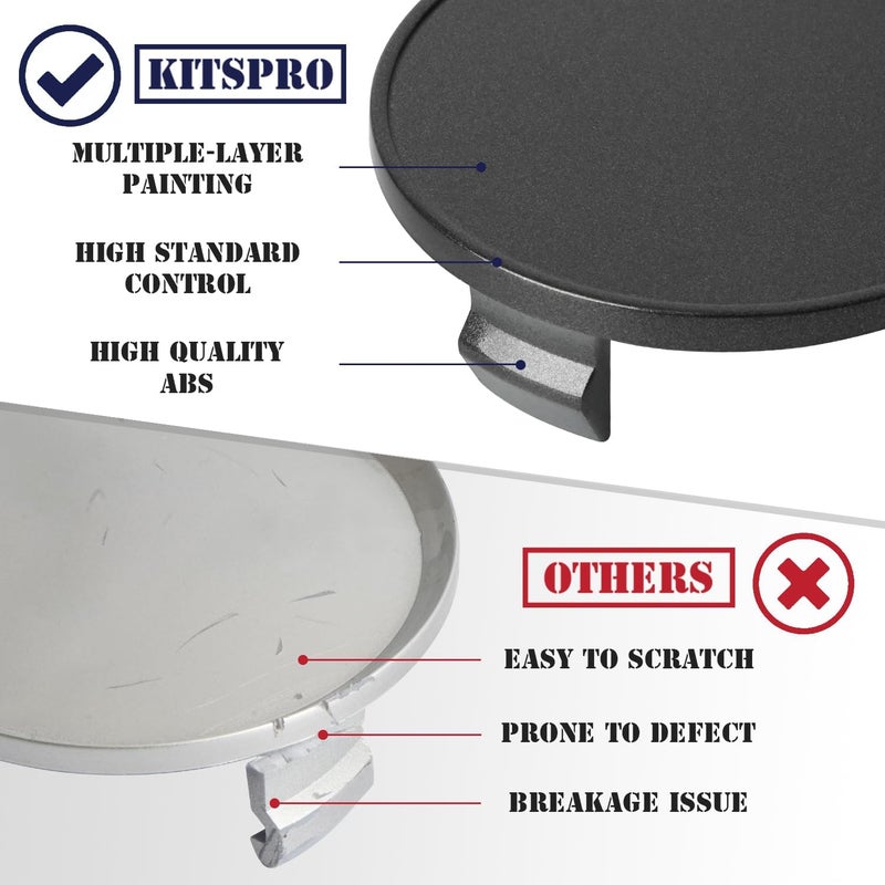 KitsPro 2.4Inch 62MM Wheel Center Caps, Pack of 4 (Matte Black, Outer 62MM, Inner 56MM) - Image 4