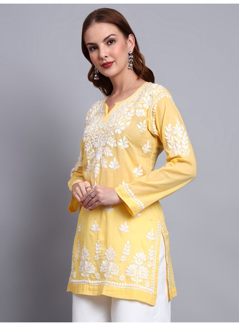 الايا بلوزة قصيرة مطرزة يدوياً بالقطن شيكانكاري للنساء - Image 4