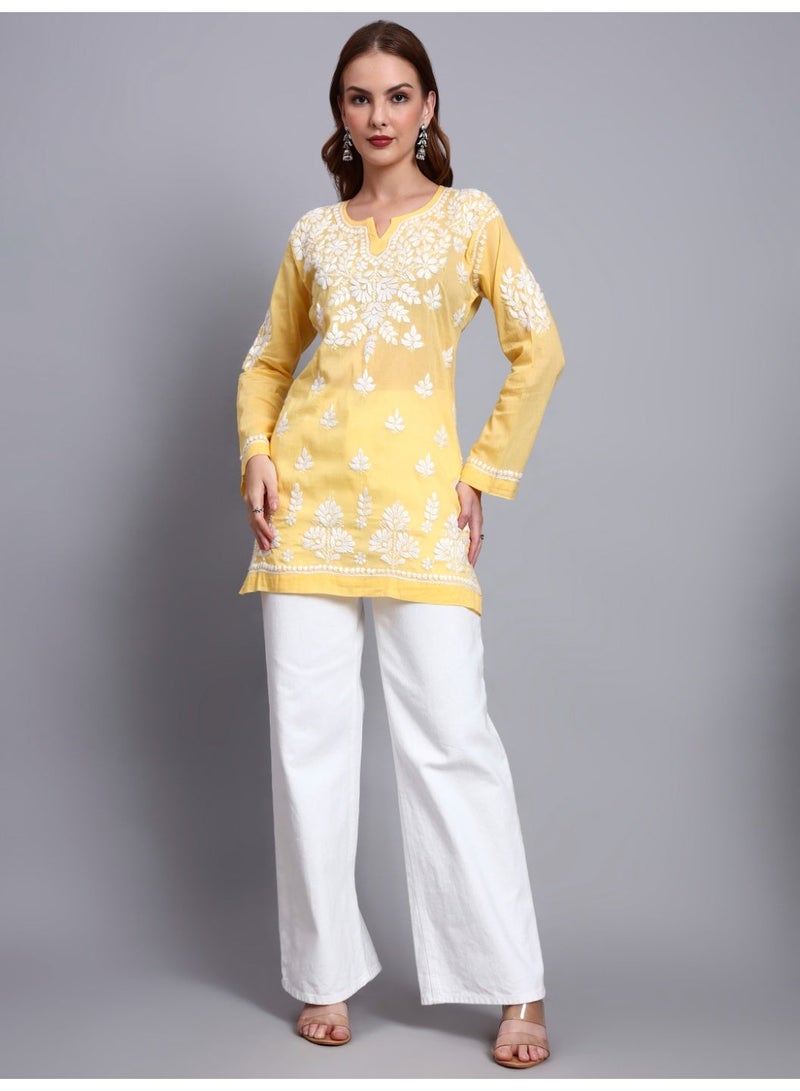 الايا بلوزة قصيرة مطرزة يدوياً بالقطن شيكانكاري للنساء - Image 3