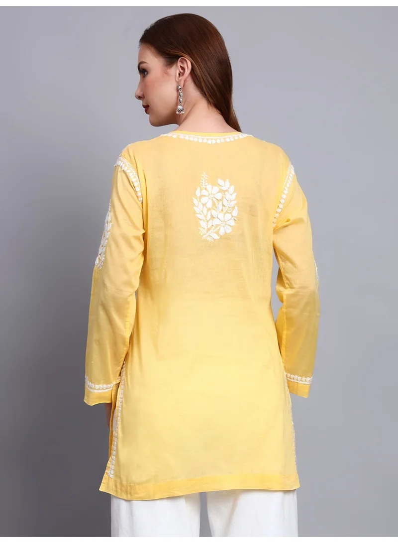 الايا توب قصير نسائي مطرز يدوياً شكنكاري من القطن - AL3724