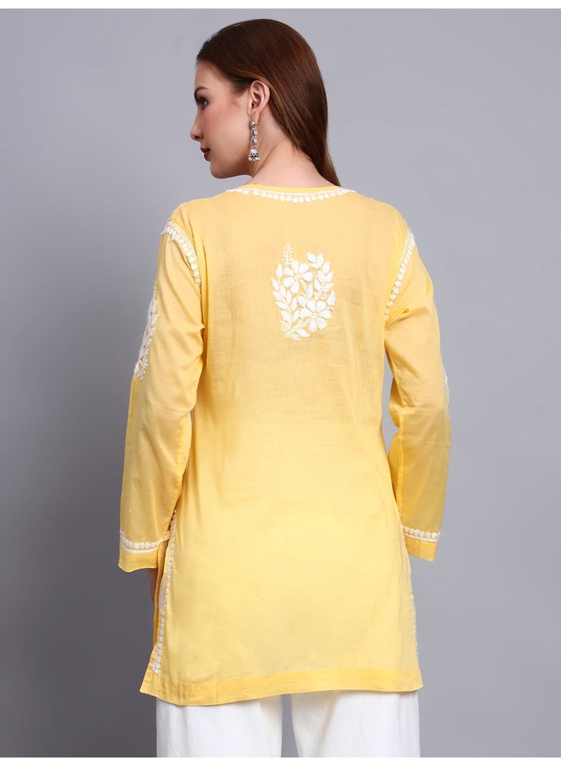 الايا بلوزة قصيرة مطرزة يدوياً بالقطن شيكانكاري للنساء - Image 2