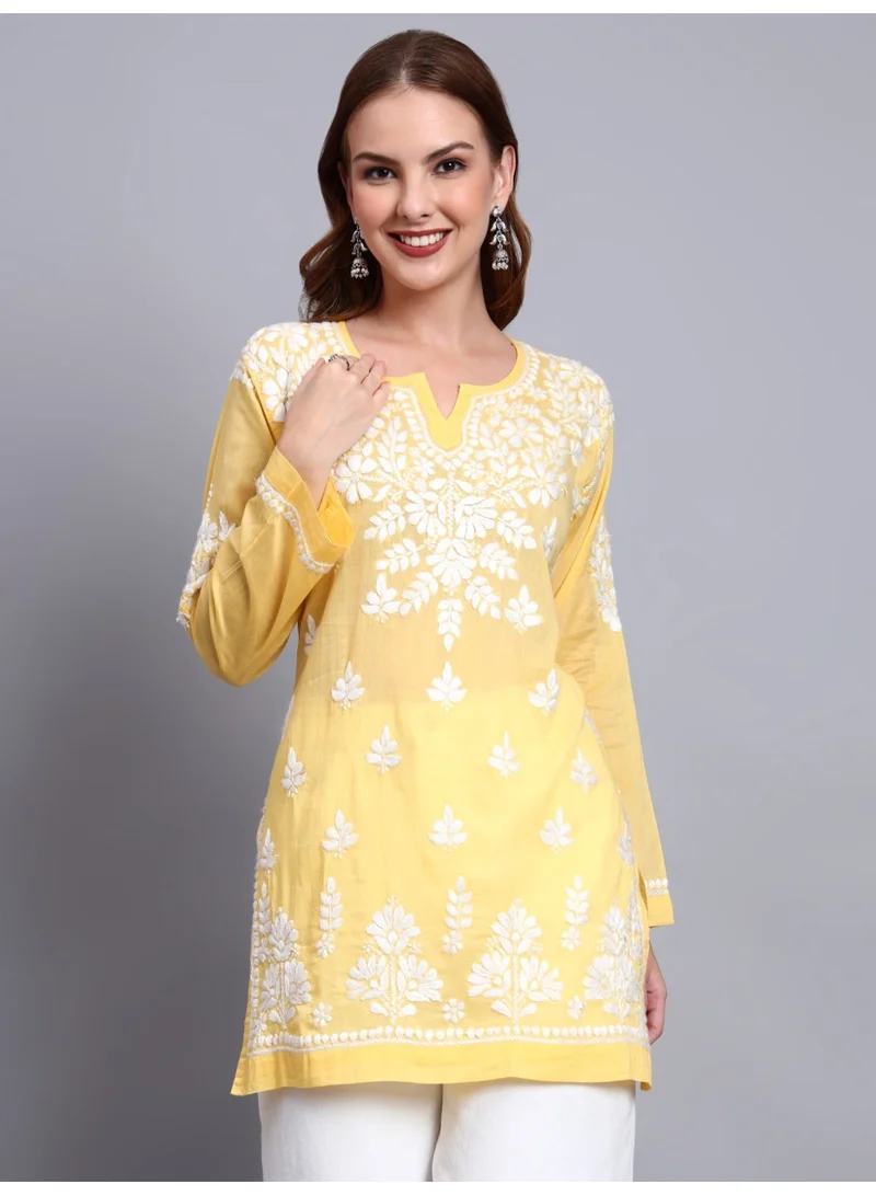 الايا توب قصير نسائي مطرز يدوياً شكنكاري من القطن - AL3724