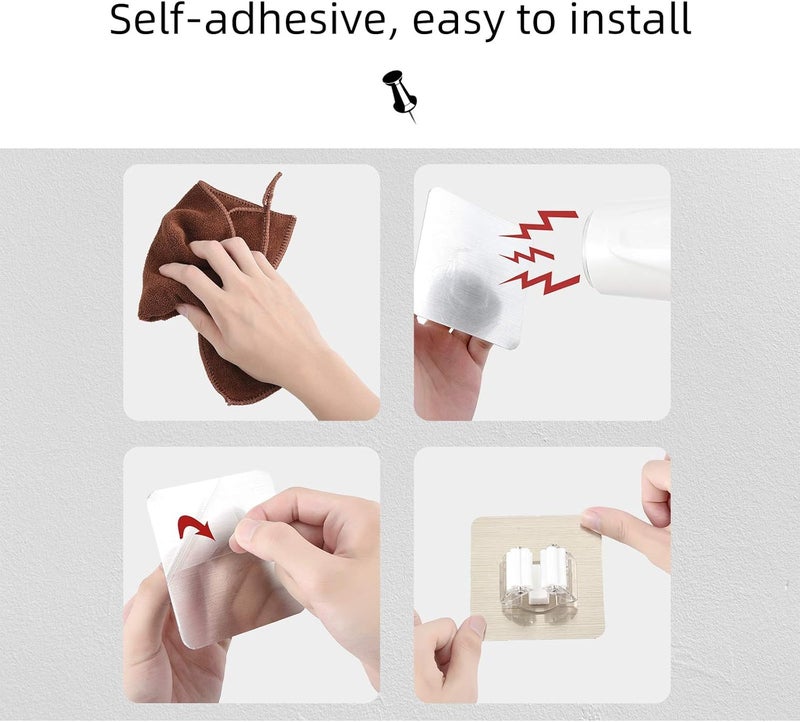 VIYANG SALES VIYANG SALES 2pcs Broom Mop Holder Magic Sticker Series Multifunction Wall Mounted Mop Storage Organizer Kitchen Laundry Room Organization and Storage for Storing Mop Broom Living Room - Image 5