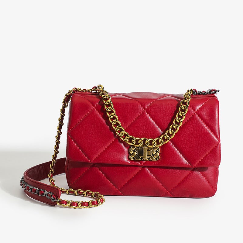2024 Spring And Niche Design Diamond Plaid Chain Bag High-End Portable Shoulder Crossbody All-Match Tote Bag - Image 1