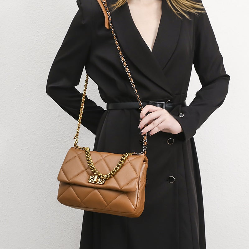 2024 Spring And Niche Design Diamond Plaid Chain Bag High-End Portable Shoulder Crossbody All-Match Tote Bag - Image 2