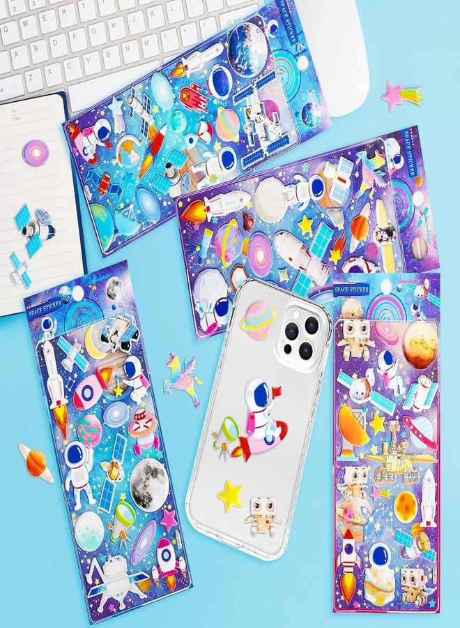 Parshya Kawaii 3D Puffy Stickers for Kids, 3D Stickers for Craft Book & Scrapbook, Self-Adhesive Kawaii Stickers Set, Cute Stickers for Girls and Boys(Random Theme) (Astronaut Sticker 4 Sheet) - Image 5