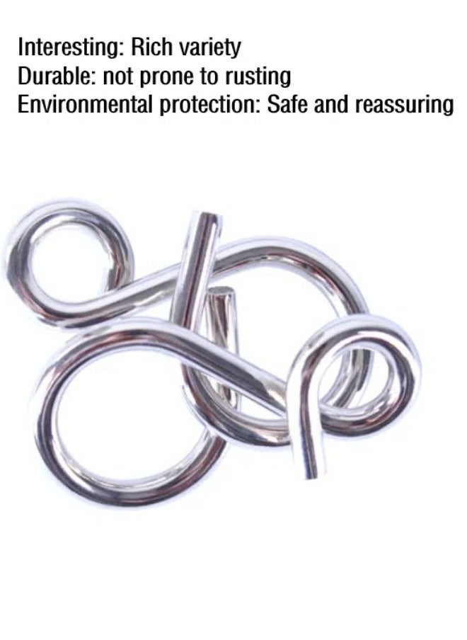 Intelligence buckle unlocking and ring unlocking 8-piece set. Puzzle thinking training toy