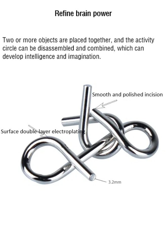 Intelligence buckle unlocking and ring unlocking 8-piece set. Puzzle thinking training toy