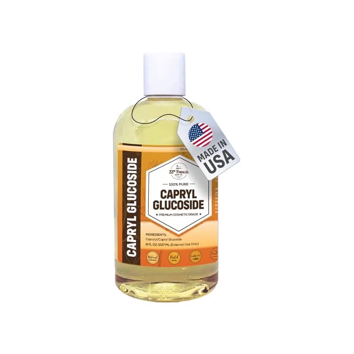 Capryl Glucoside Liquid Surfactant (8 oz) Plant Derived - DIY Skin Care - Facial Cleansers, Body Washes, Shower Gels, Foaming, Body Soap, Shampoos, Baby Products | 8 OUNCES