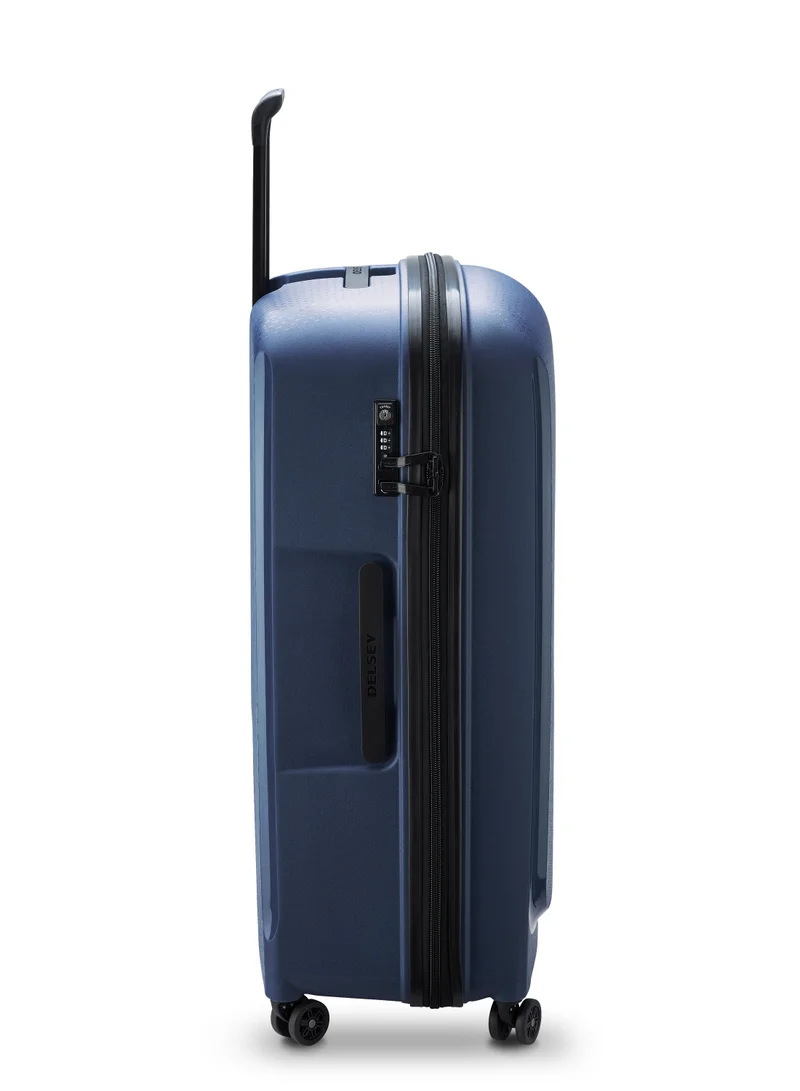 DELSEY Paris Belmont+ 83cm Hardcase 4 Double Wheel Non-Expandable Check In Luggage Trolley Blue