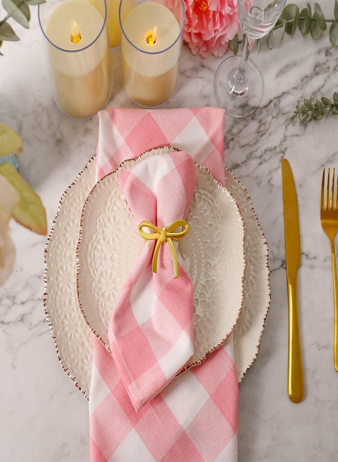 wonlex Matte Gold Bow Napkin Rings Set of 6, Alloy Spring Butterfly Napkin Ring Holders for Easter, Wedding, Banquet, Dinner Party, Table Setting, Family Gathering - Image 3
