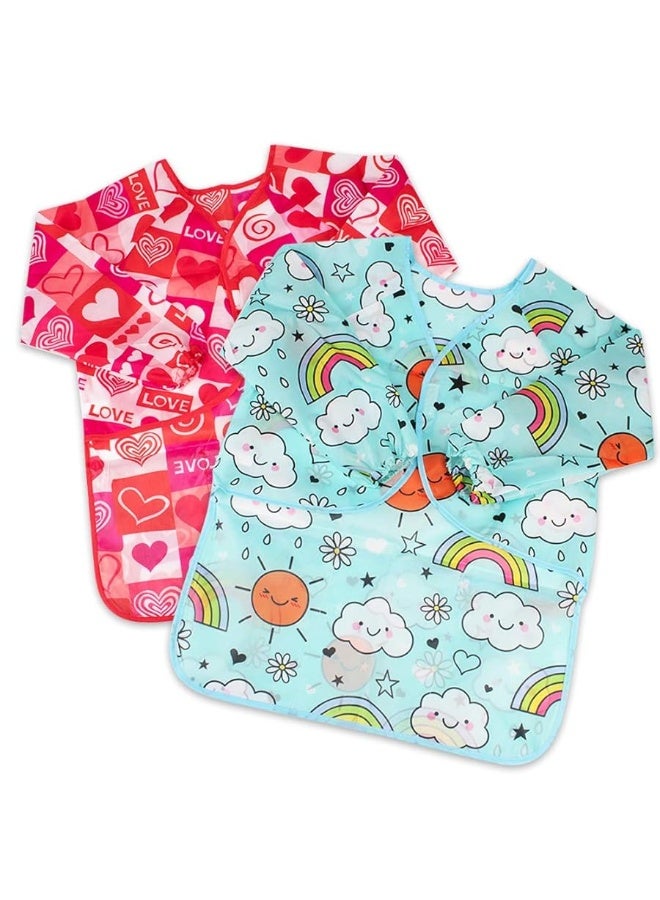 Cubaco Kids Painting Apron, 2pcs Waterproof Art Smocks For Child 3-8 Years, Kids Smocks for Painting Aprons with Long Sleeve - Image 5