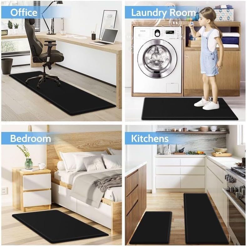 Prakal NonSlip Kitchen Mats Set Cushioned and Waterproof for Everyday Use Kitchen Mat Anti Fatigue Comfort Standing Kitchen Rug Non Skid Waterproof Floor Runner Mat2 Pieces - Image 4